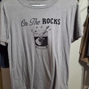 Lucky Brand Light Gray 'On The Rocks' Tee